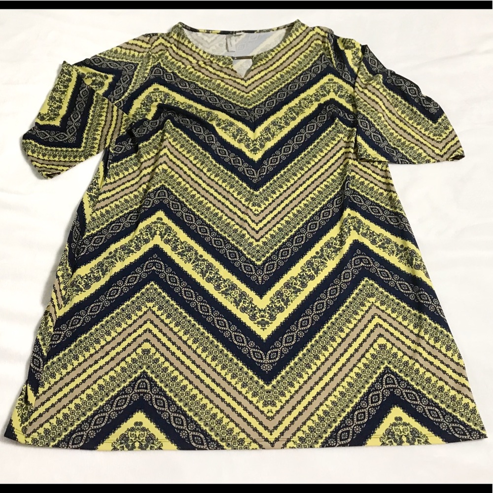 Tacera Keyhole 3/4 Length Sleeve Blouse 2X